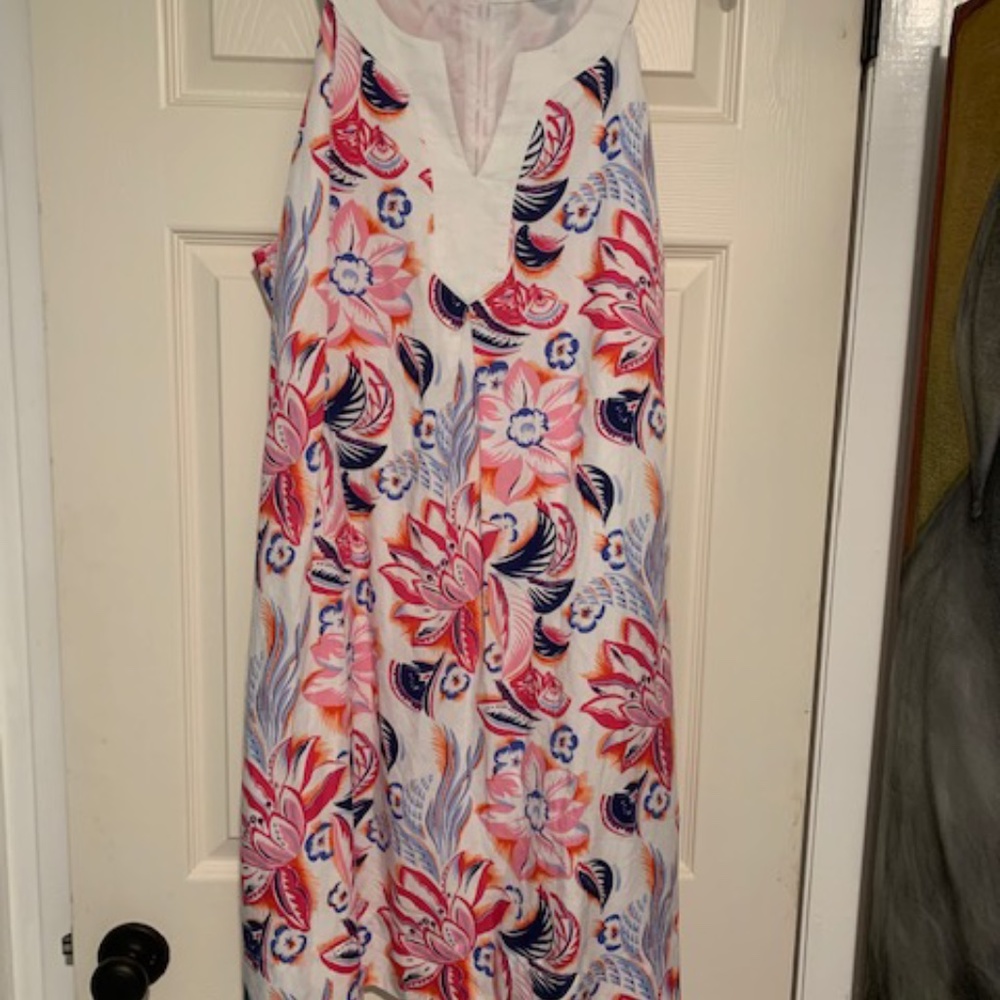 Tommy Bahama Allover Floral Shift Dress Pink Combo